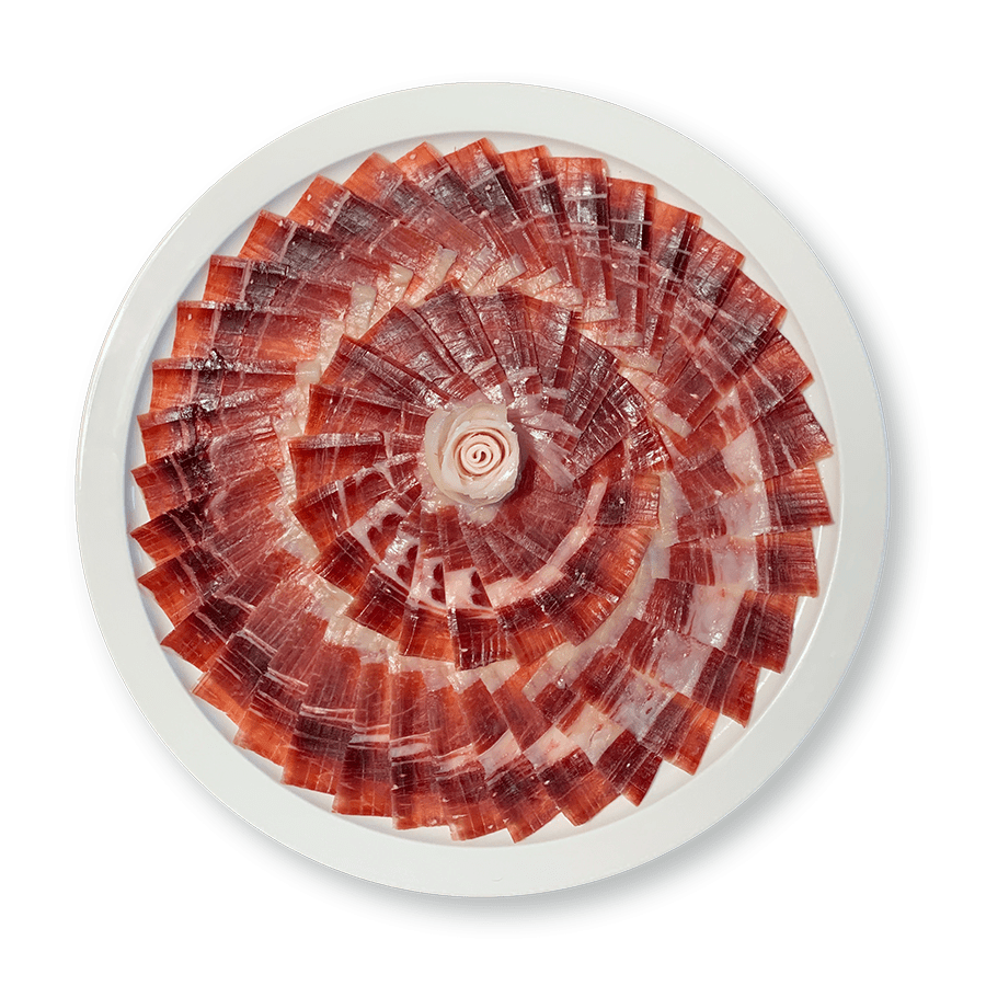 Plato de espiral y una flor de grasita.